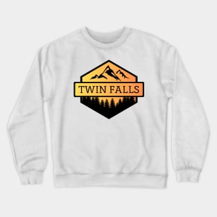 Twin Falls Idaho Mountains and Trees Crewneck Sweatshirt